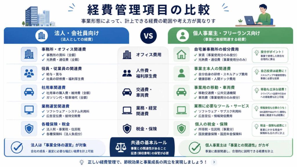 経費管理表に入れるべき項目一覧