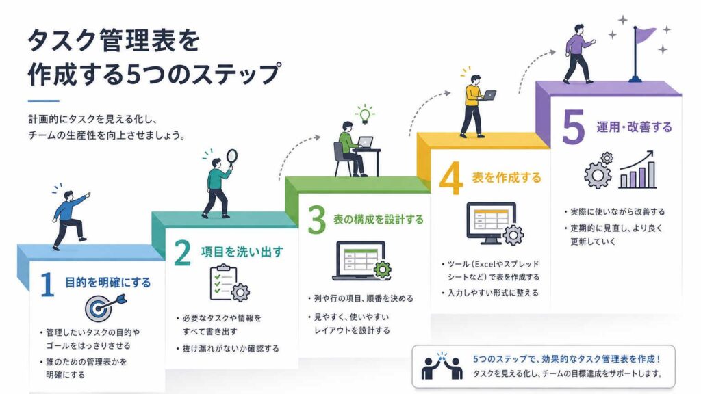 エクセルでタスク管理表を作る方法【5STEPで解説】