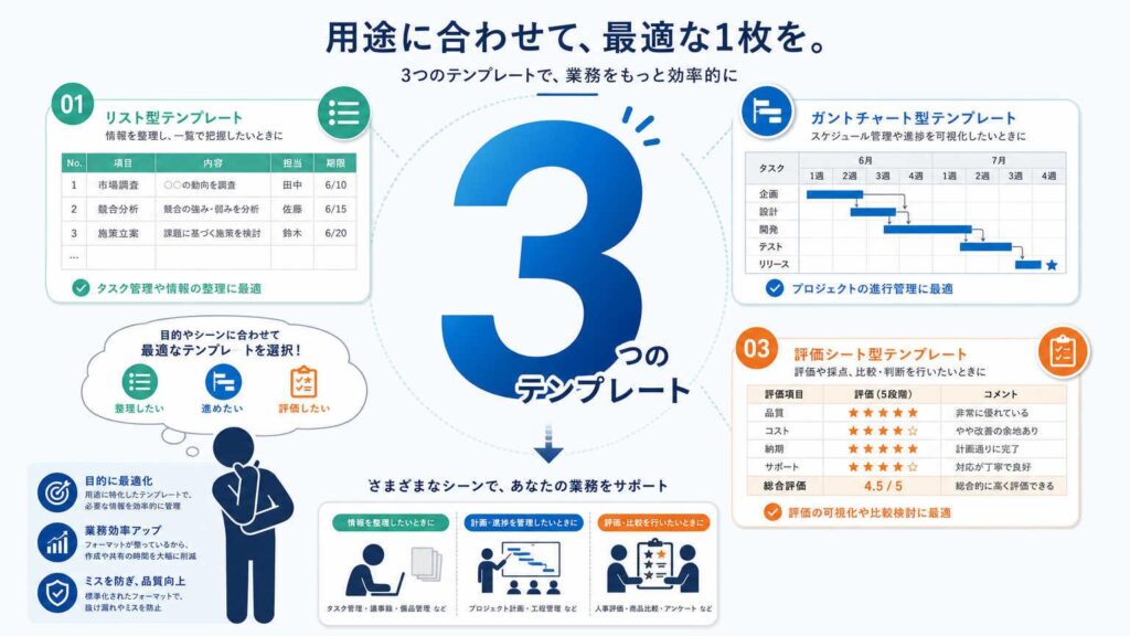 採用管理エクセルテンプレート3種類【無料ダウンロード】