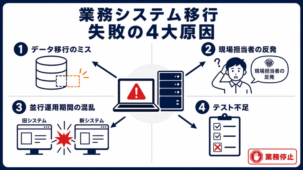 業務システム移行はなぜ失敗するのか｜4つの主な原因