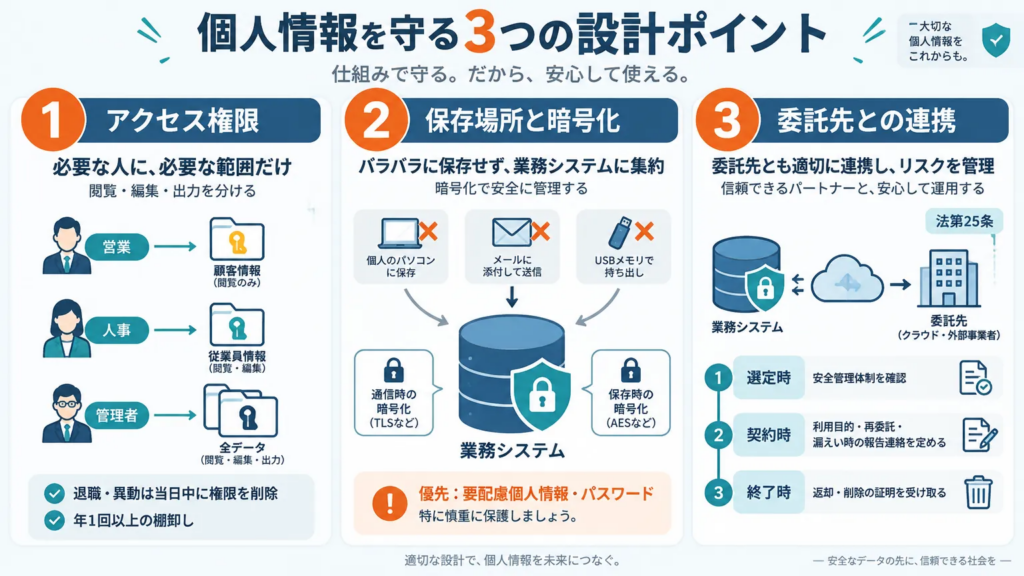業務システムで個人情報を管理する際に注意したい設計ポイント