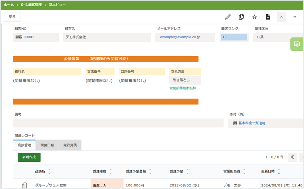 アクセス制限機能