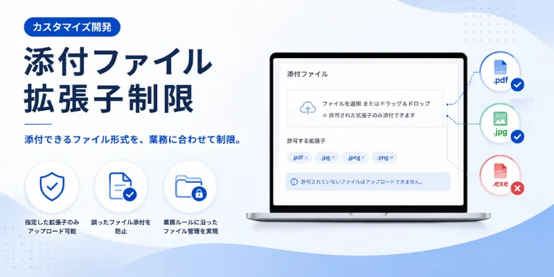 添付ファイル拡張子制限カスタマイズ開発のイメージ画像