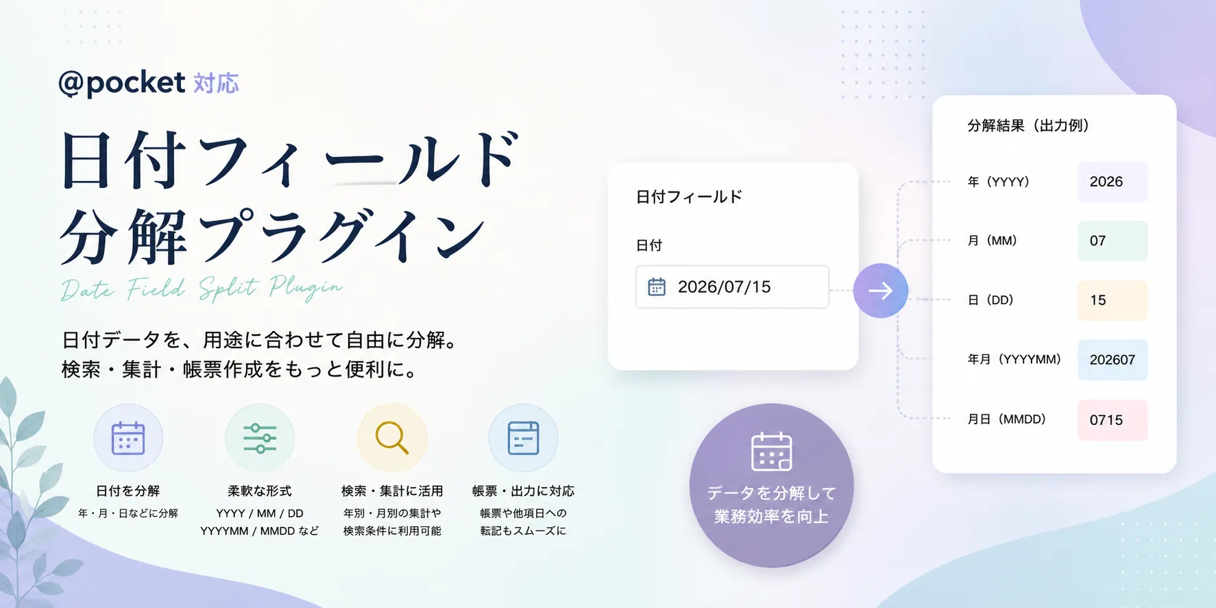 日付フィールド分解プラグインのイメージ画像