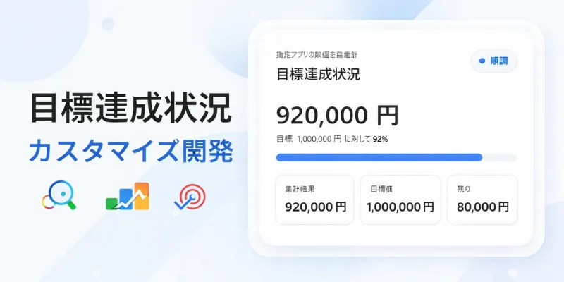 目標達成状況カスタマイズ開発のイメージ画像