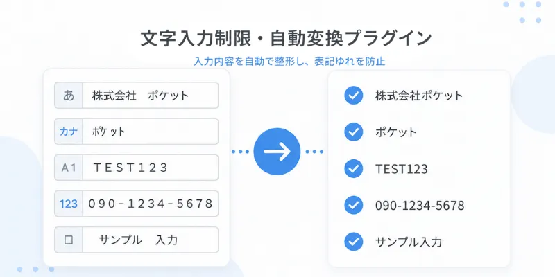文字入力制限・自動変換プラグインのイメージ画像