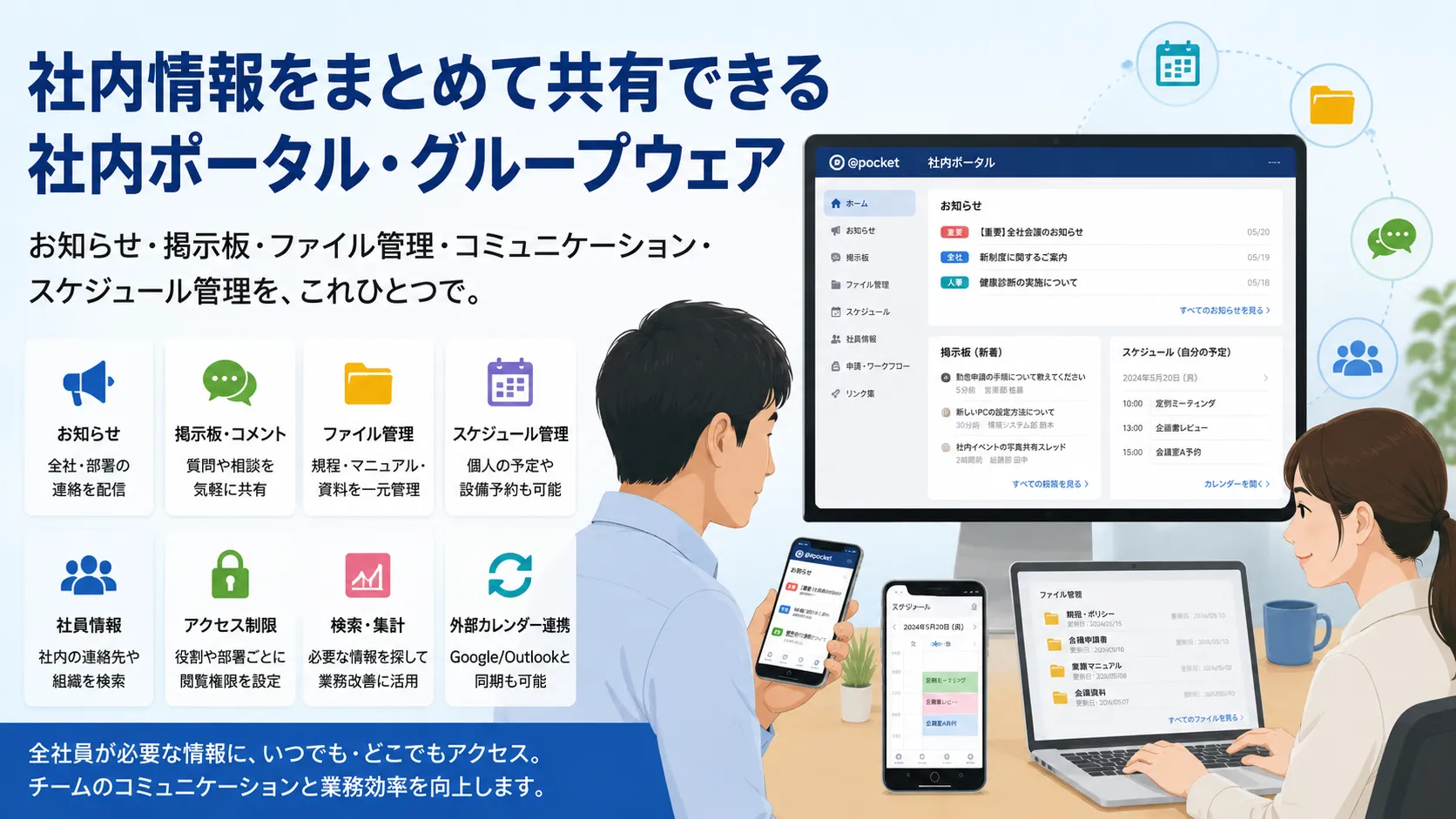 社内情報共有グループウェアを構築のイメージ